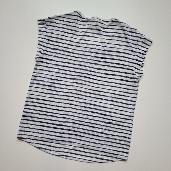 Vince Camuto black white striped studded Top - Picture 3 of 8